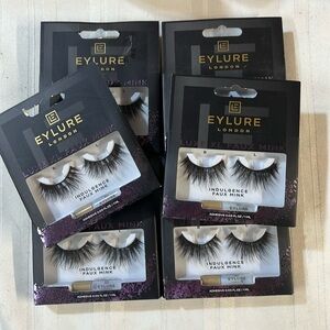 EYLURE London INDULGENCE FAUX MINK  eye lashes with adhesive lot of 6pai…
